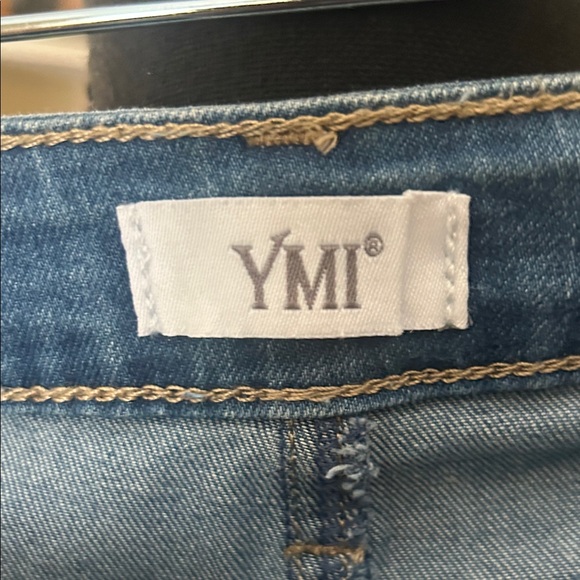 YMI Blue Flare Jeans with Distressed Details - Picture 2 of 6